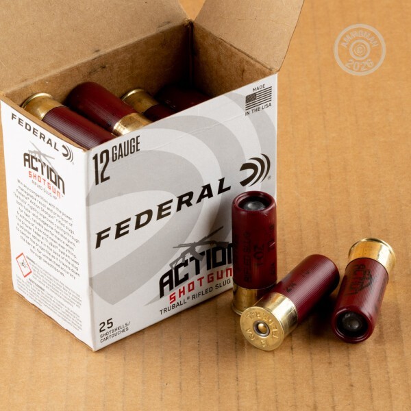 Federal Rifle Slug 25 Rounds of 12 Gauge 2-3/4” 1 oz. Federal Rifled Slug Ammo at AmmoMan.com