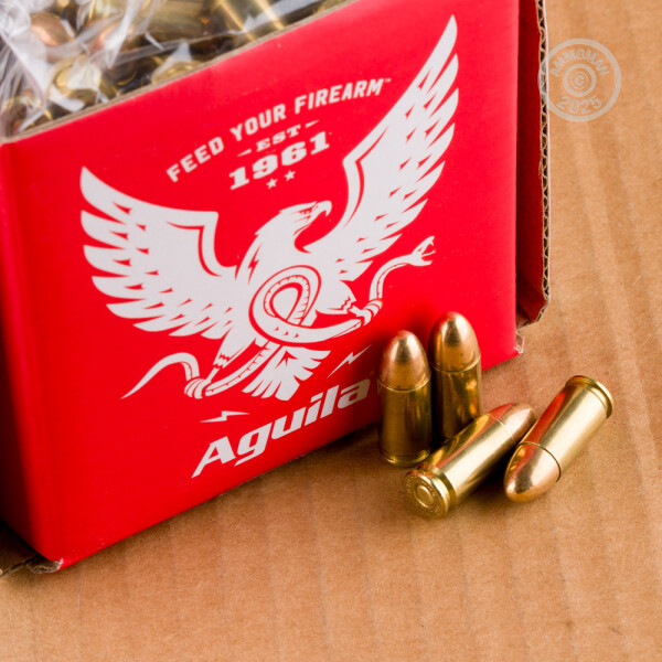 Range Rounds 300 Rounds of 9mm 124 Grain Aguila FMJ Ammo at AmmoMan.com