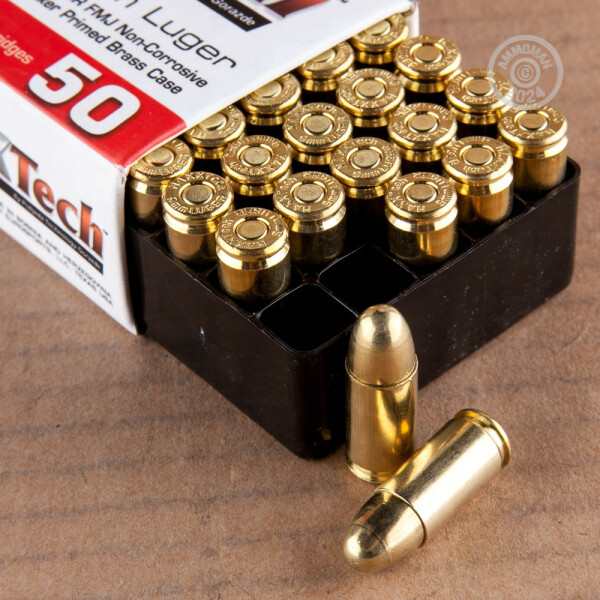 9mm Ammo At Maxxtech Brass 115 Grain Fmj 500 Rounds 1315