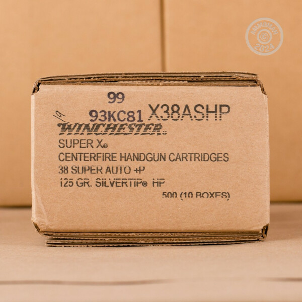 38 Super +P Ammo at AmmoMan.com - Winchester 125 Grain Silvertip JHP ...