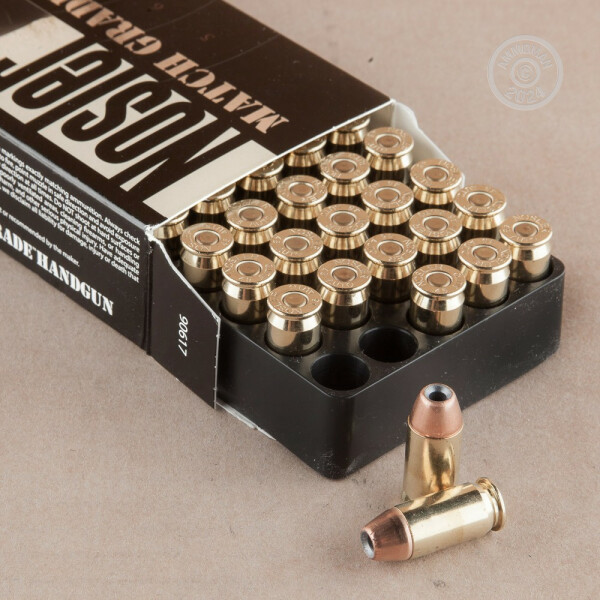 45 ACP Ammo at AmmoMan.com - Nosler 185 Grain JHP - 50 Rounds