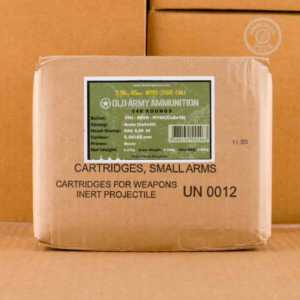 540 Rounds 5.56x45 55 Grain Old Army FMJ Ammo at AmmoMan.com
