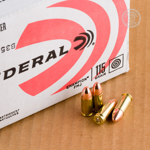 9mm Ammo at AmmoMan.com - Federal 115 Grain FMJ - 500 Rounds
