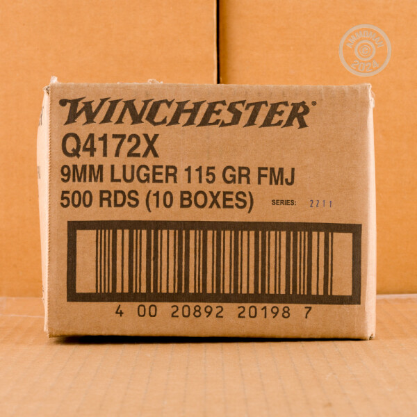 500 Rounds of Winchester 115 Grain FMJ 9mm Ammo with Free Shipping at ...