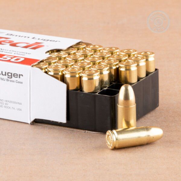 9mm Ammo at AmmoMan.com - MAXX Tech 124 Grain FMJ - 500 Rounds