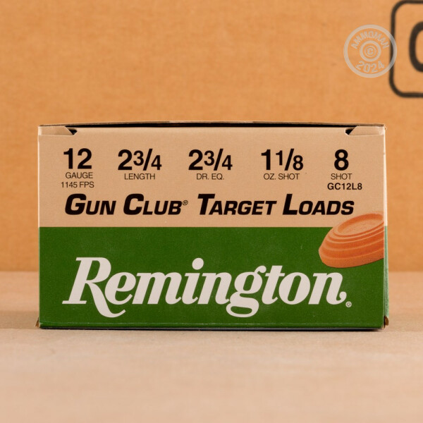 250 Rounds of Remington Gun Club GC12L8 11/8 Oz. 8 Lead Shot 12 Gauge Ammo with Free Shipping