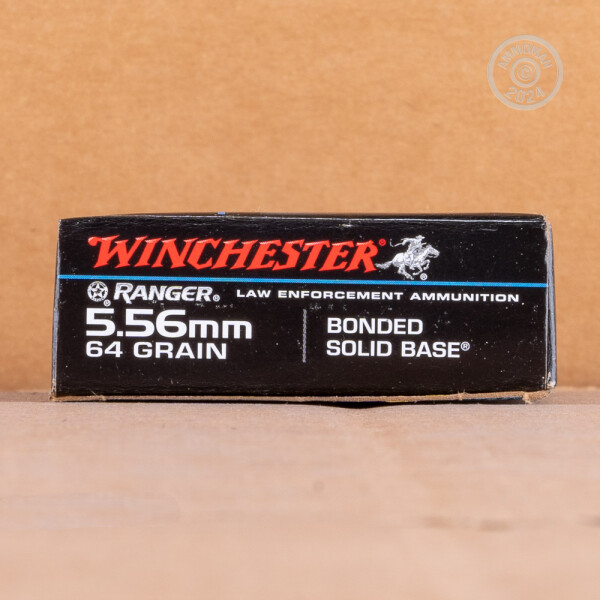 20 Rounds of 5.56x45 64 Grain Winchester Ranger Bonded Solid Base Ammo