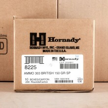 A photo of a box of Hornady ammo in 303 British.