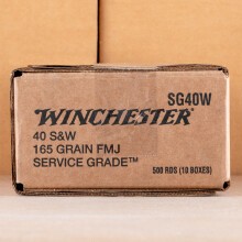 A photo of a box of Winchester ammo in .40 Smith & Wesson.