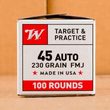 Image of .45 Automatic ammo by Winchester that's ideal for precision shooting, shooting indoors, training at the range.
