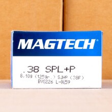 Image of Magtech 38 Special pistol ammunition.