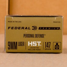 An image of 9mm Luger ammo made by Federal at AmmoMan.com.
