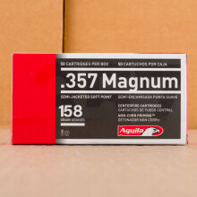 A photo of a box of Aguila ammo in 357 Magnum.