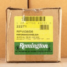 Photo of 38 Special Lead Semi-Wadcutter (LSWC) ammo by Remington for sale at AmmoMan.com.