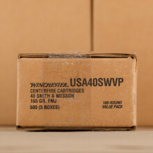 A photo of a box of Winchester ammo in .40 Smith & Wesson.