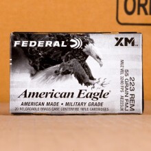 Photograph showing detail of 223 REM FEDERAL AMERICAN EAGLE 55 GRAIN FMJBT (500 ROUNDS)