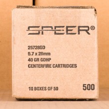 Photograph showing detail of 5.7X28MM SPEER GOLD DOT 40 GRAIN JHP (50 ROUNDS)