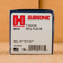 Image of 7.62 x 39 ammo by Hornady that's ideal for home protection, hunting varmint sized game, hunting wild pigs, whitetail hunting.