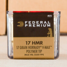  rounds of 17 HMR ammo with V-MAX bullets made by Federal.