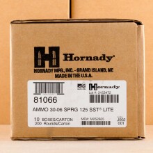 An image of 30.06 Springfield ammo made by Hornady at AmmoMan.com.