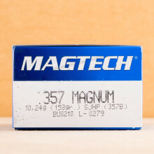Photo of 357 Magnum semi-jacketed hollow-Point (SJHP) ammo by Magtech for sale at AmmoMan.com.