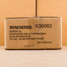 Image of 30.06 Springfield ammo by Winchester that's ideal for hunting varmint sized game.