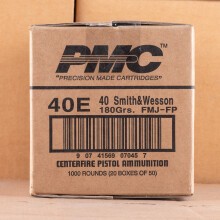 Photo detailing the .40 S&W PMC BRONZE 180 GRAIN FMJ (1000 ROUNDS) for sale at AmmoMan.com.