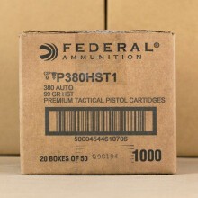 Photograph showing detail of 380 ACP FEDERAL TACTICAL 99 GRAIN HST JHP (1000 ROUNDS)
