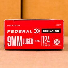 Image of Federal 9mm Luger pistol ammunition.