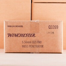 Image of 5.56x45mm ammo by Winchester that's ideal for training at the range.