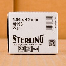 Photo of 5.56x45mm FMJ ammo by Sterling for sale.