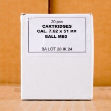 A photograph of 1000 rounds of 147 grain 308 / 7.62x51 ammo with a FMJ bullet for sale.