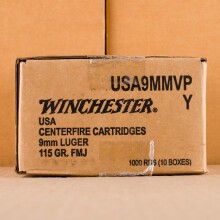 Photograph showing detail of 9MM LUGER WINCHESTER 115 GRAIN FMJ (1000 ROUNDS)