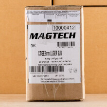 Photo of 9mm Luger JHP ammo by Magtech for sale at AmmoMan.com.
