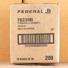 A photo of a box of Federal ammo in 7.62 x 39.