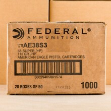 Image of Federal 38 Super pistol ammunition.