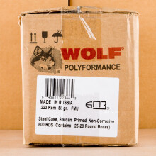 Photo of 223 Remington FMJ ammo by Wolf for sale.
