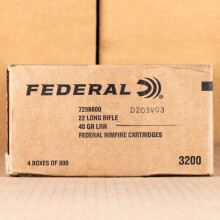 Image of Federal .22 Long Rifle bulk rimfire ammunition.