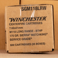 Image of Winchester 308 / 7.62x51 rifle ammunition.