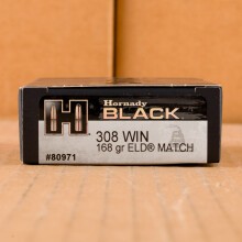 An image of 308 / 7.62x51 ammo made by Hornady at AmmoMan.com.