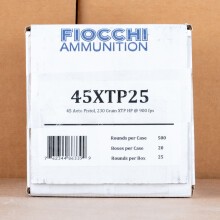 Image of Fiocchi .45 Automatic pistol ammunition.