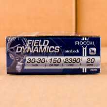 A photo of a box of Fiocchi ammo in 30-30 Winchester.
