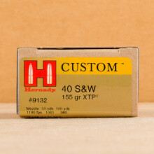 Image of Hornady .40 Smith & Wesson pistol ammunition.