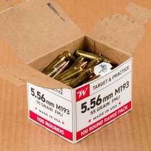 Image detailing the brass case on the Winchester ammunition.