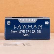 An image of 9mm Luger ammo made by Speer at AmmoMan.com.
