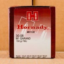 Image of Hornady 30.06 Springfield rifle ammunition.