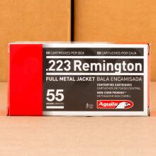 A photo of a box of Aguila ammo in 223 Remington.