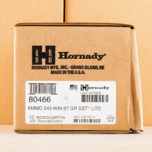 Photo of 243 Winchester SST ammo by Hornady for sale.