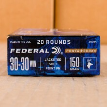 Photograph showing detail of 30-30 FEDERAL POWER-SHOK 150 GRAIN SP FLAT NOSE (200 ROUNDS)