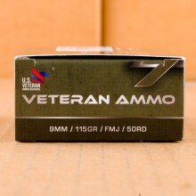 Image of Veteran Ammo 9mm Luger pistol ammunition.